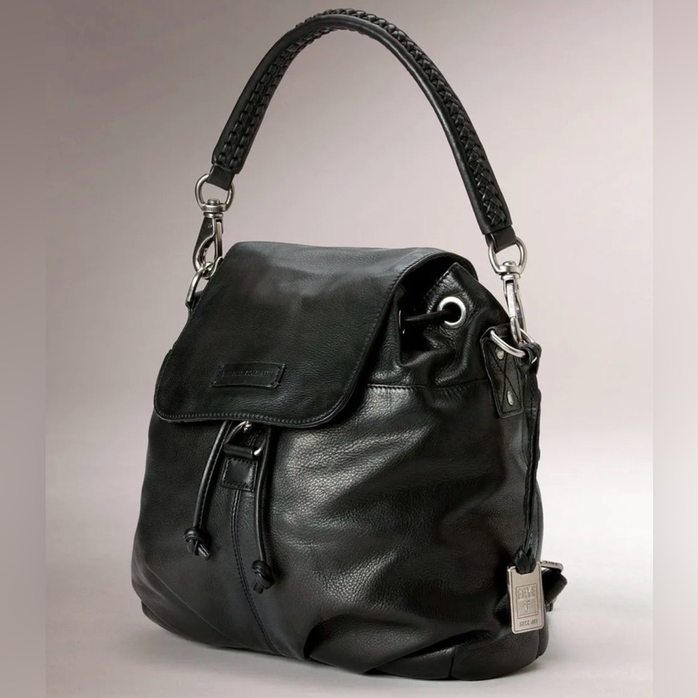 Frye and Co. Jenny Hipster bag/backpack industrial in black leather Rare